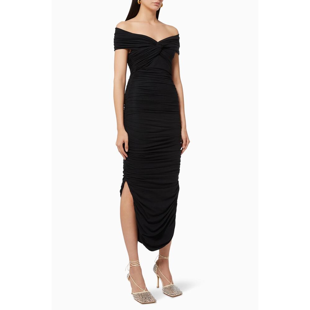 KHAITE
Spence Ruched Cotton-Blend
Jersey Midi Dress💜